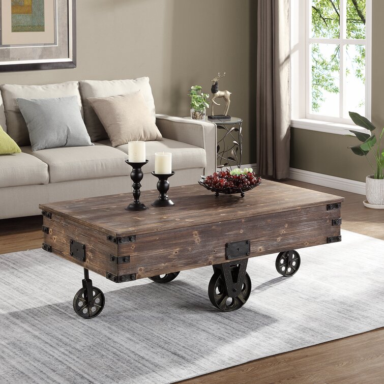 Wayfair coffee store table with wheels